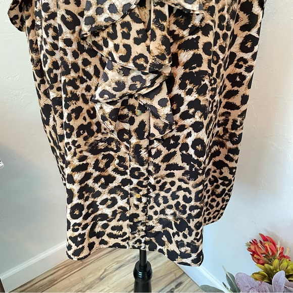 Calvin Klein Top Lucious Leopard! Ruffled Goodness! Size 2X - Picture 3 of 11